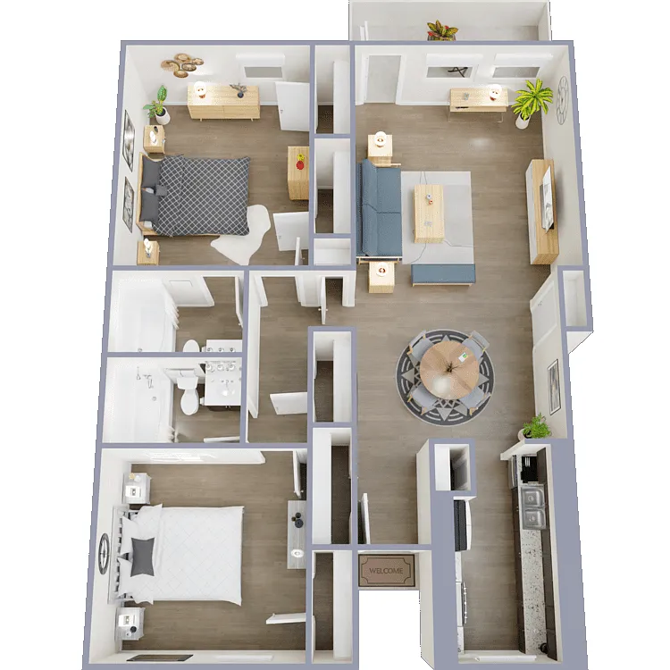 Floor plan 2 Bed 2 Bath