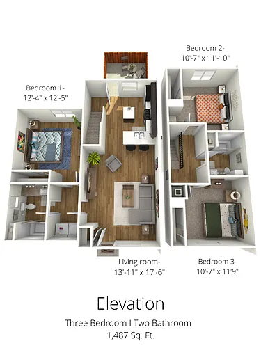 Floor plan 3 bedroom 2 bathroom