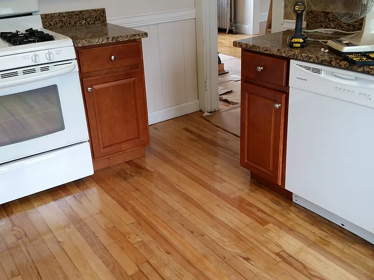 Beautiful hardwood floors in kitchen