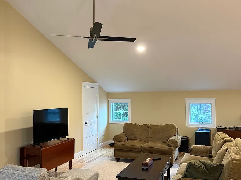 Open living room vaulted ceiling