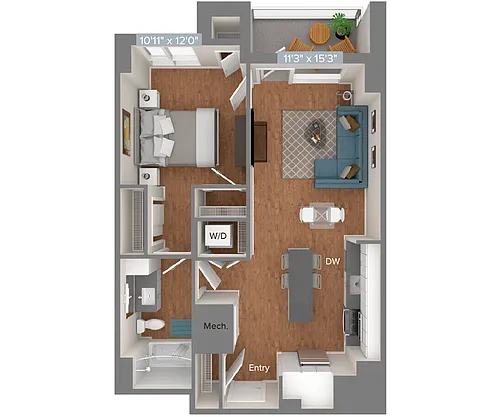 Floor plan A3-718sf-1