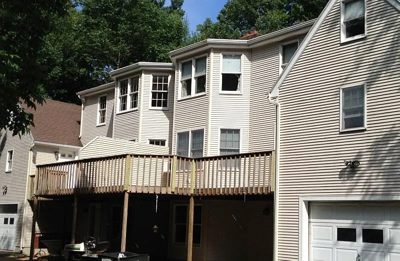 back of the house, B side is to the left