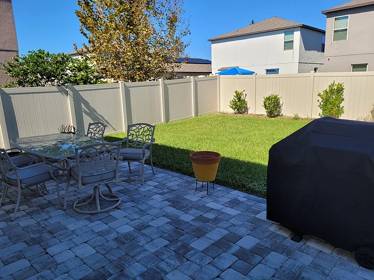 Backyard area with grill