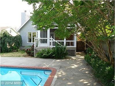 Screened rear porch overlooking pool.
