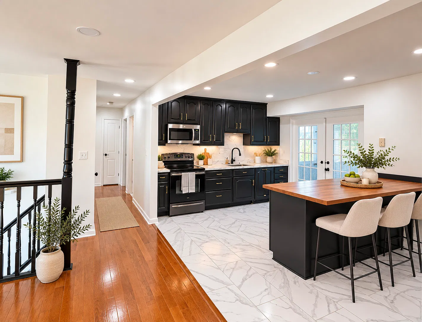 Open concept virtually staged