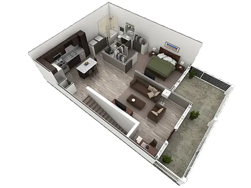 Floor plan 1 BR Designer Overlook