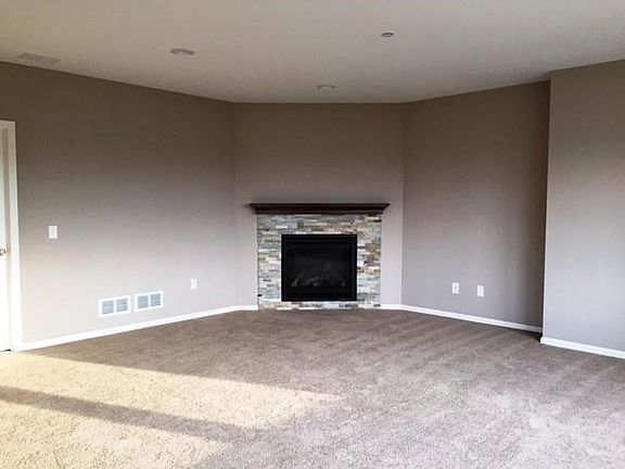Lower level family room with gas fireplace