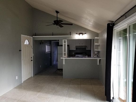 View from living room into kitchen.