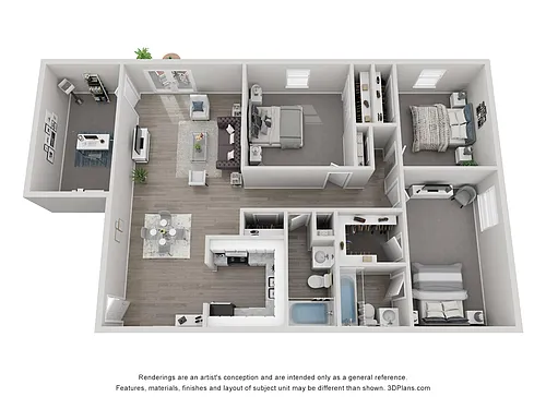 Floor plan Phase 1 - 3x2 W/ Den Upgrade