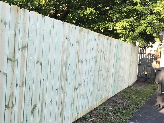 Fenced in back yard.