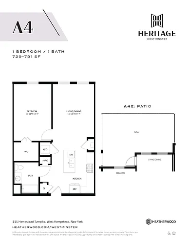 Floor plan 1 Bed, 1 Bath - A4