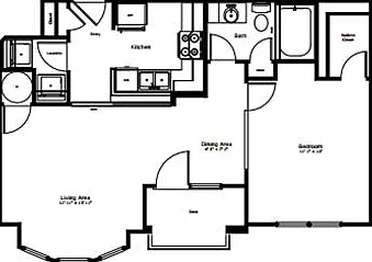 The Buttercup: 693 sq. ft. with a sunny bay window, open patio or deck, and a tucked-away L-shaped laundry space. The Buttercup: 693 sq. ft. with a sunny bay window, open patio or deck, and a tucked-away L-shaped laundry space.