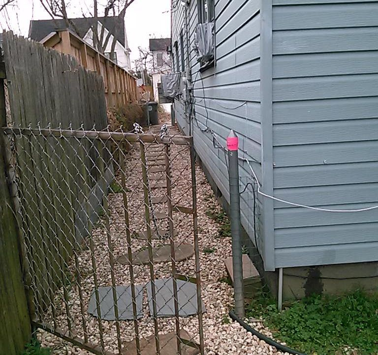 Side walkway to rental