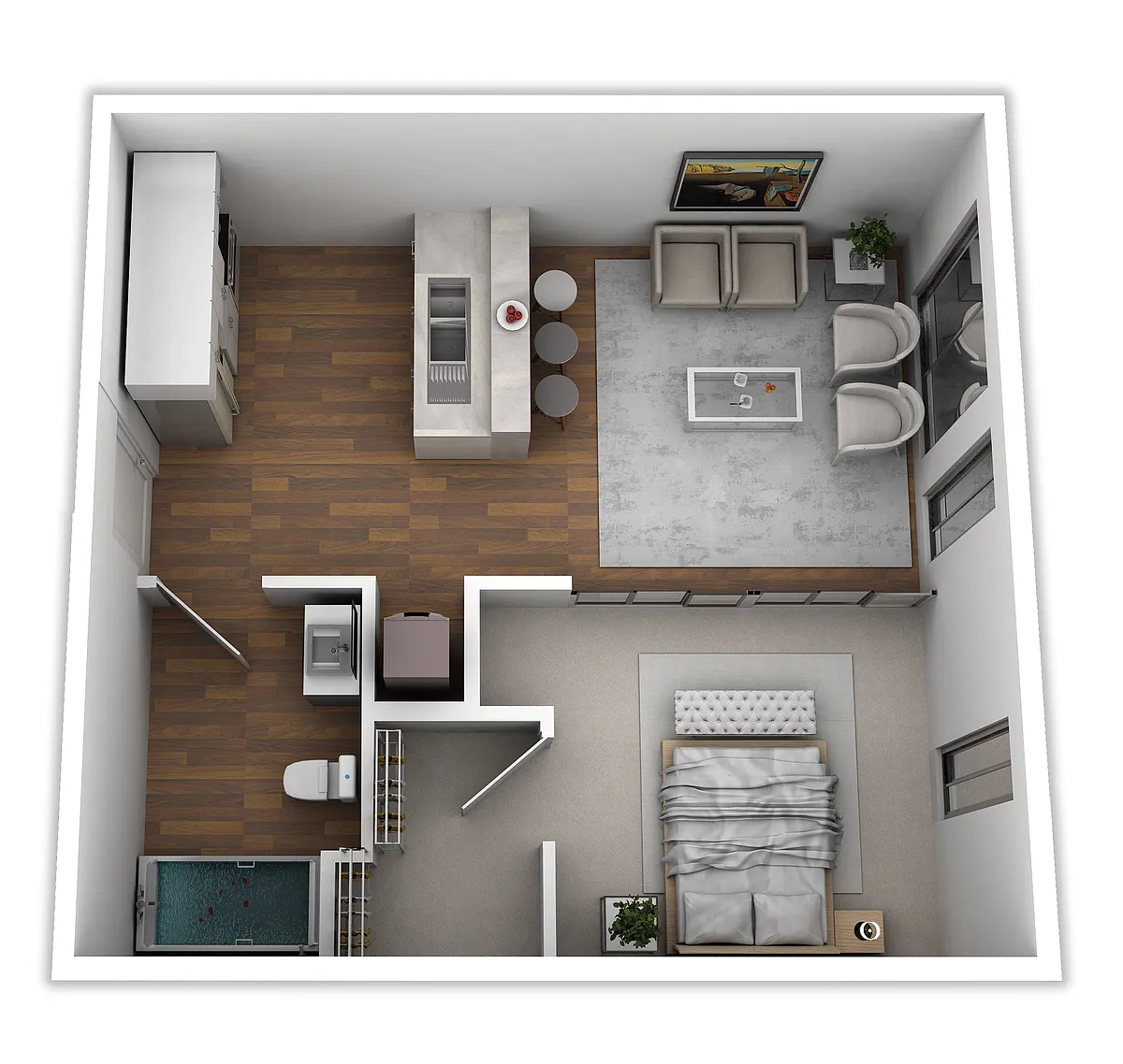 Floor plan Urban 1 Bedroom 1 Bathroom