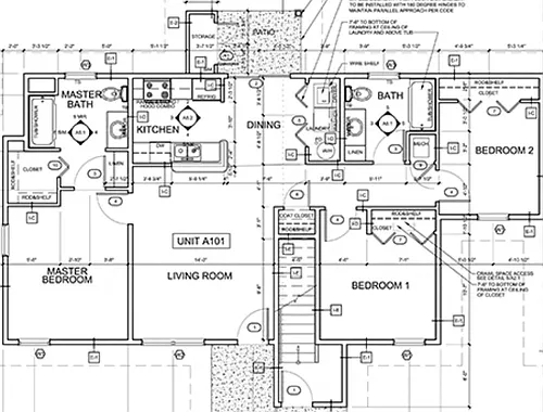 Floor plan 3 bedroom units