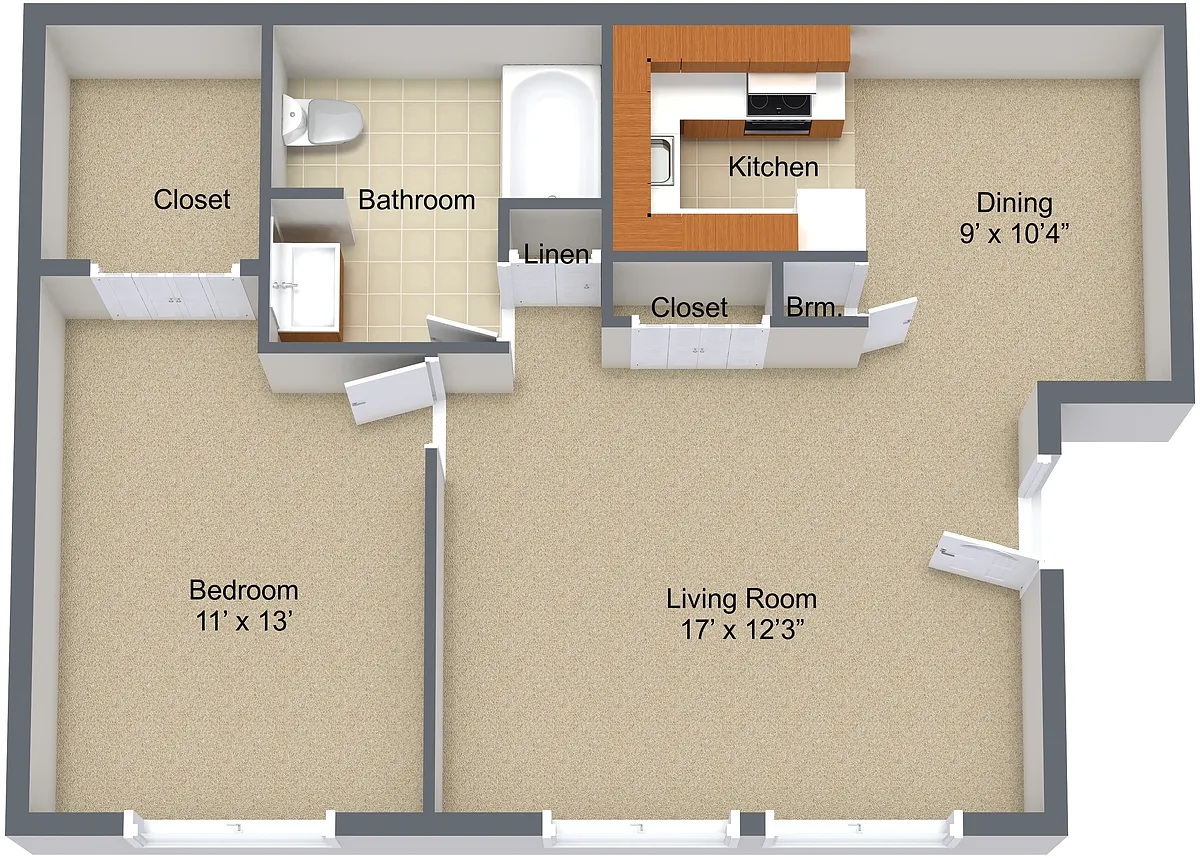 Floor plan One Bedroom Upper