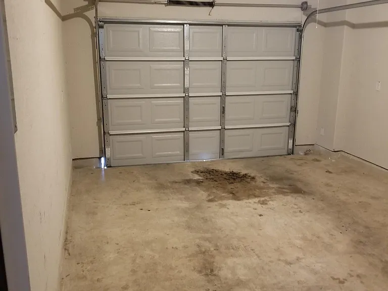 Inside garage view through interior garage door