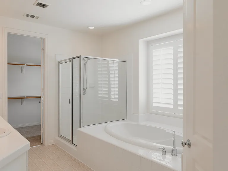 separate bath and shower in master bath