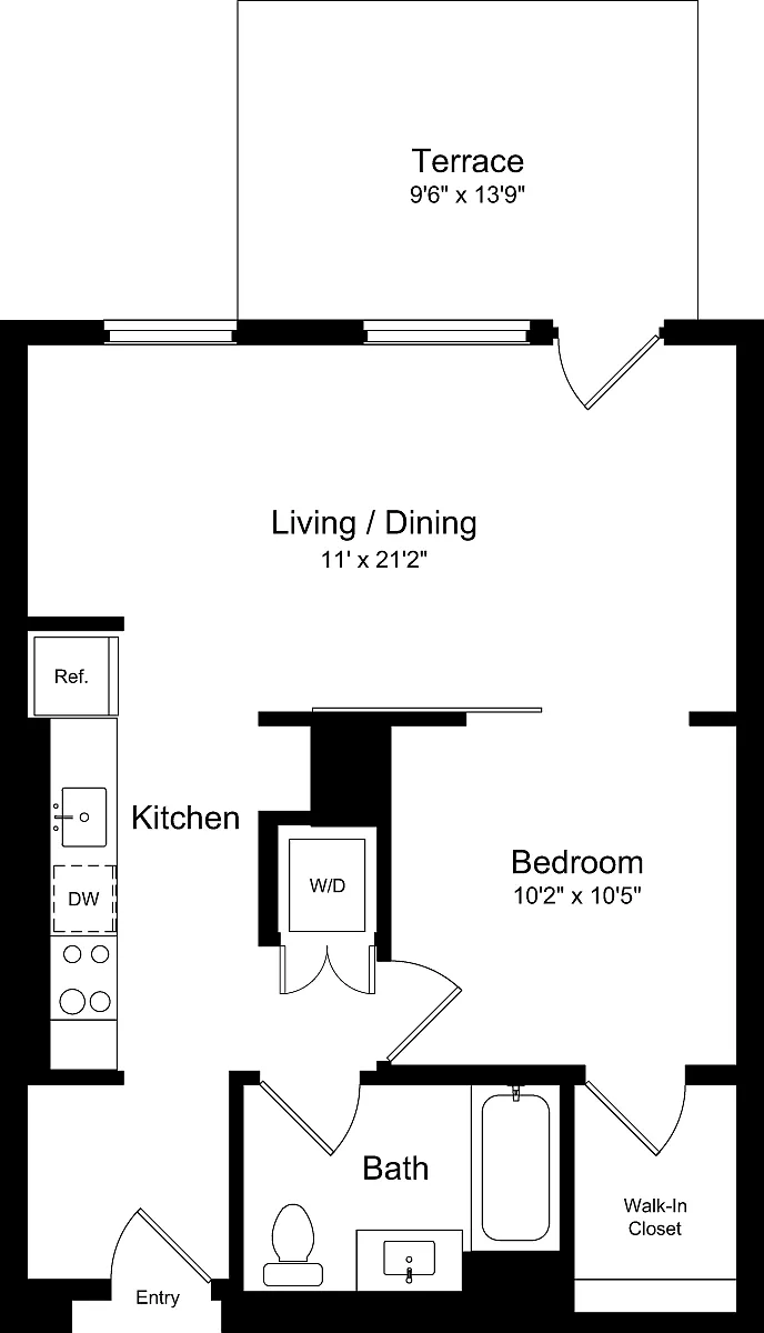 Floor plan 1 Bedroom IT
