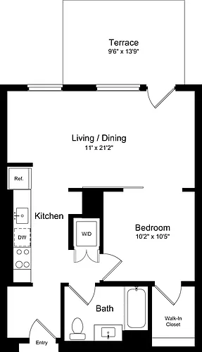 Floor plan 1 Bedroom IT
