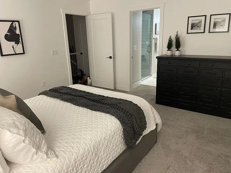 Master bedroom looking toward the master bathroom/ensuite