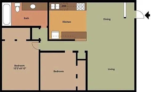 Floor plan 850 sq ft - 2nd or 3rd floor