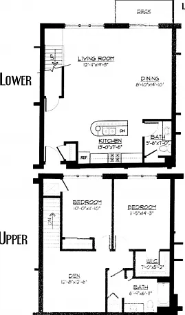 2 Bed + Den / 1.5 Bath - 1,522 SF 2 Bed + Den / 1.5 Bath - 1,522 SF