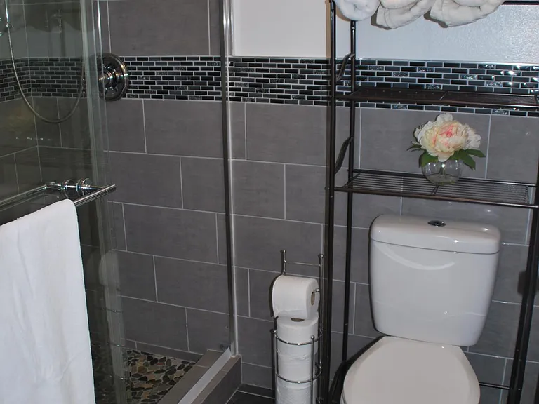 En suite bathroom and shower