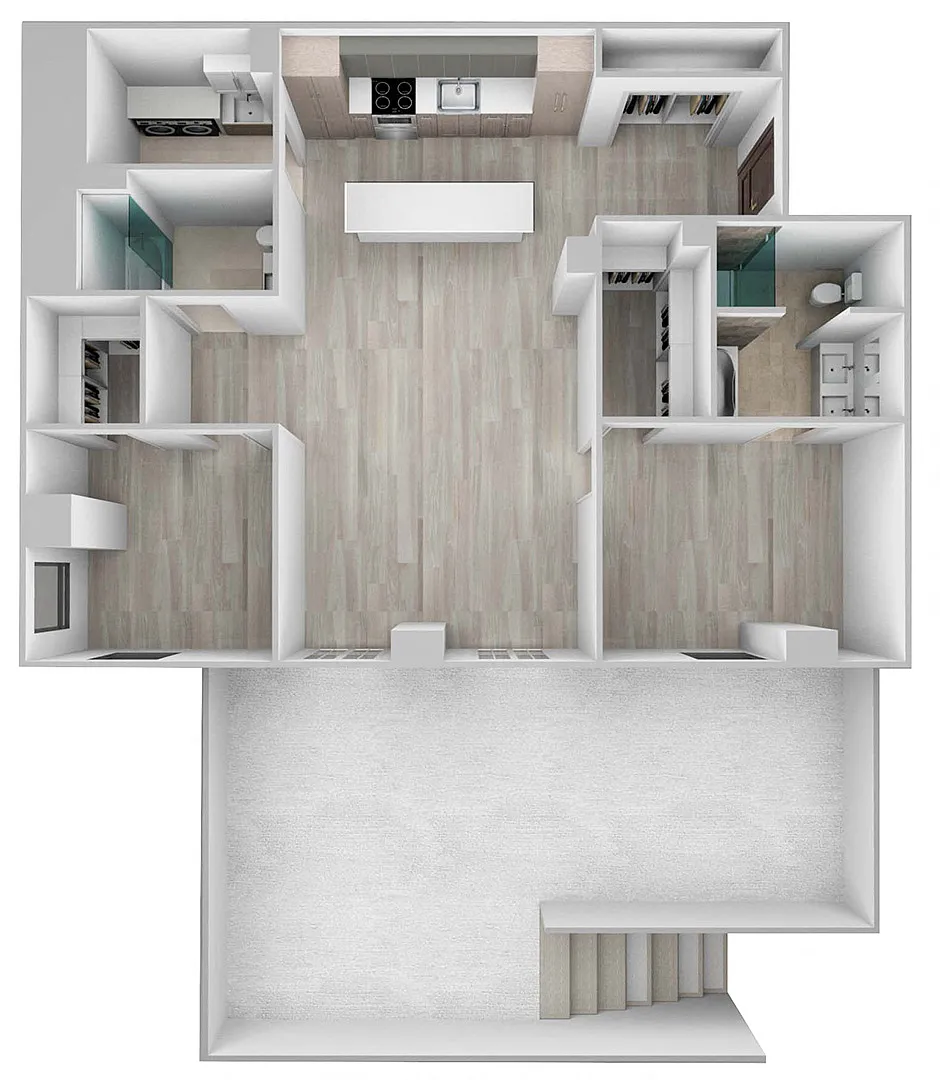 Floor plan 1316 N. Lake Shore Dr. (2BR/2BA)