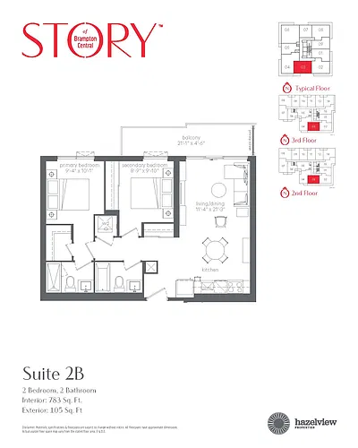 Floor plan 2 Bedroom, 2 Bathroom 2 Bed 2 Bath