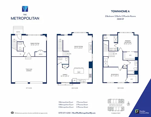 Floor plan $2.85/sq.ft. - Two Bedroom Townhome A