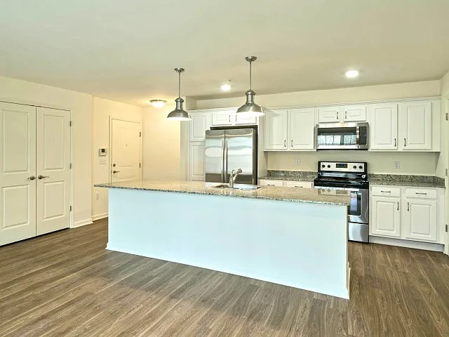 White or stained cabinets are available