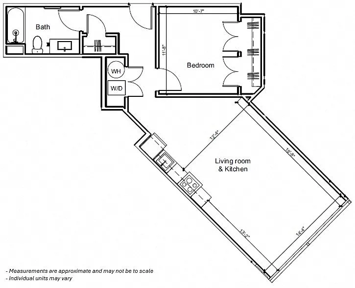 Floor plan 1BR 1C
