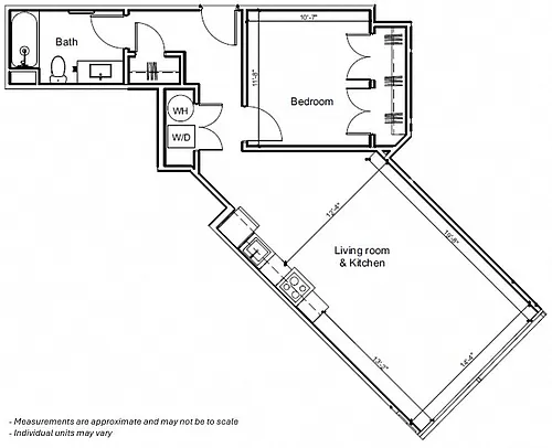 Floor plan 1BR 1C