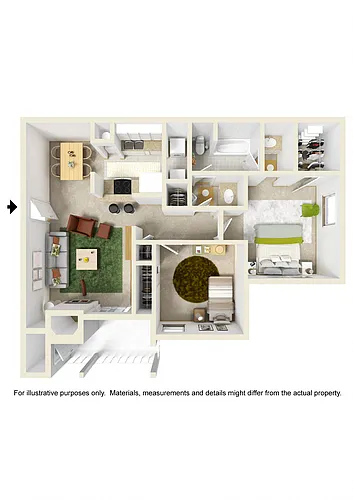 Floor plan Small Two Bed One Bath