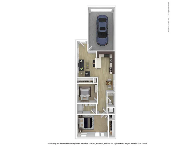Floor plan 2 Bed, 2 Bath (80% Income Restricted)