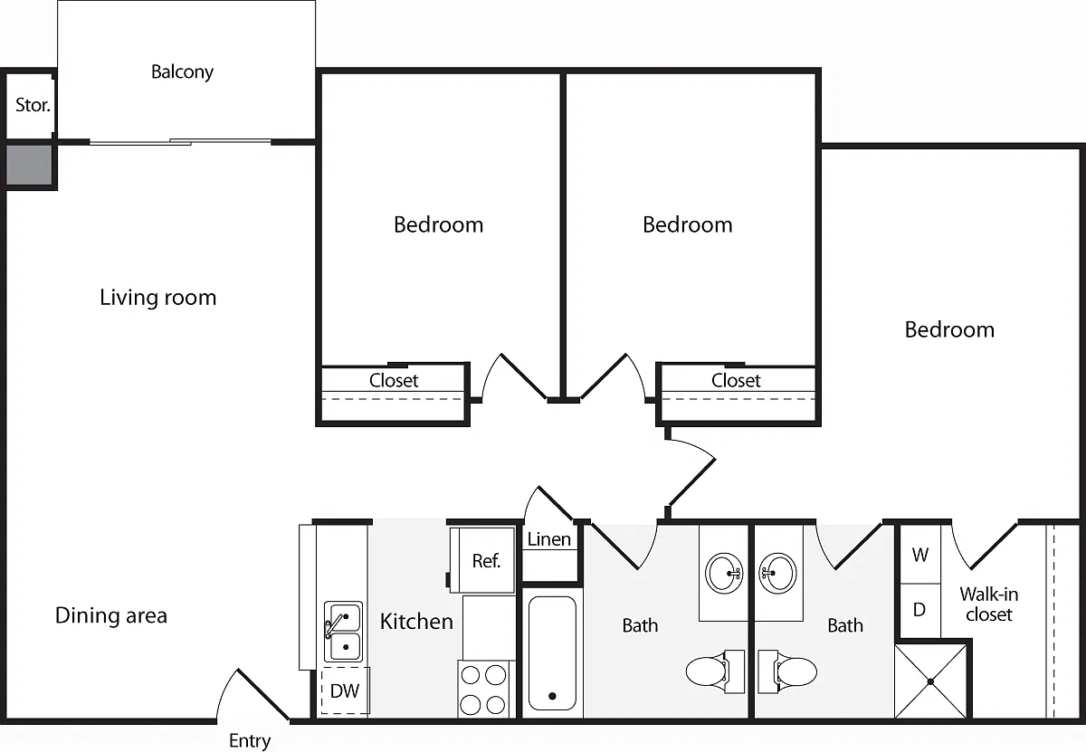 Floor plan 3+ Bedrooms A