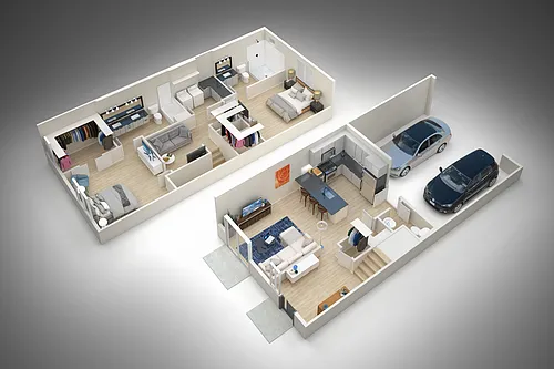 Floor plan 2 Bed/2.5 Bath