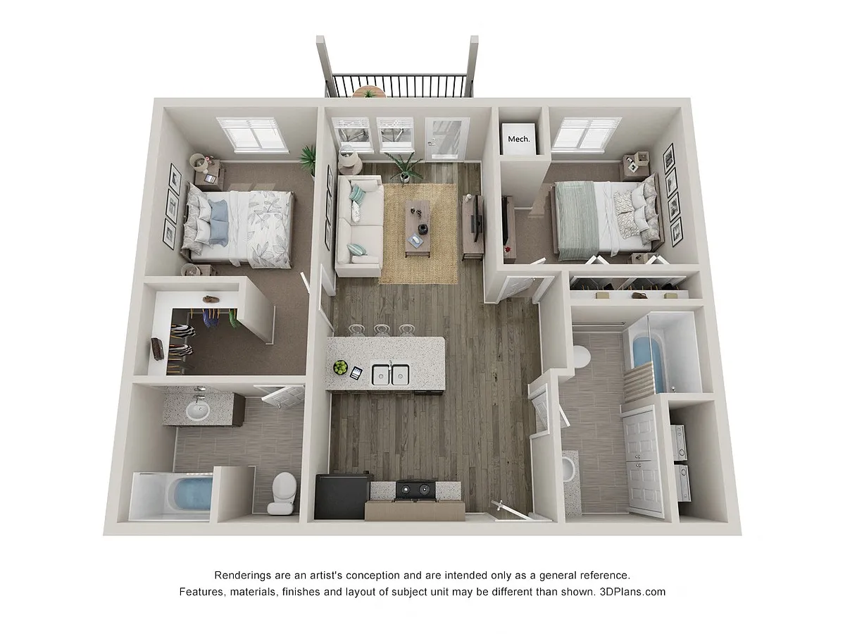 Floor plan 2 Bedroom 2 Bathroom