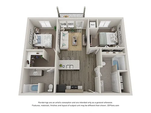 Floor plan 2 Bedroom 2 Bathroom
