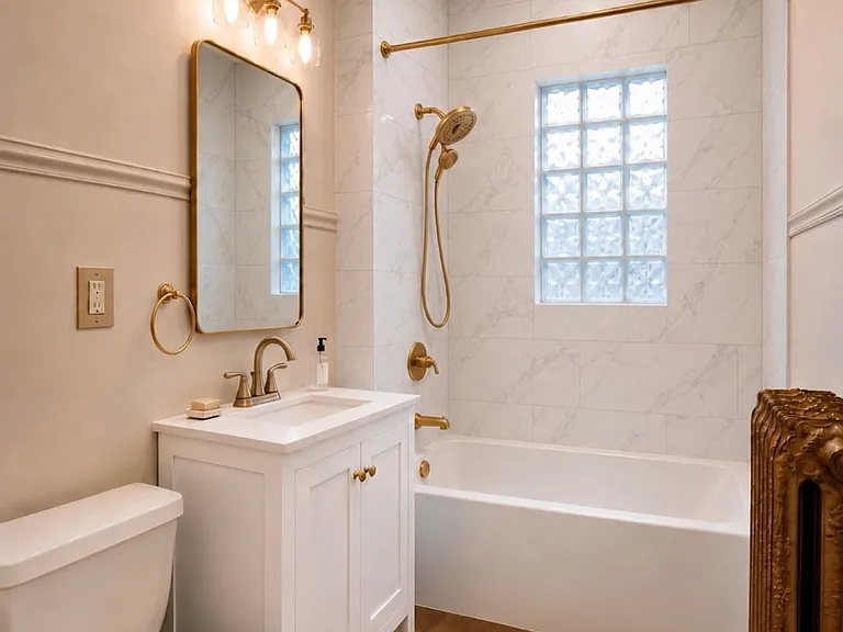 AI generated bathroom, pending renovation.