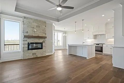 Living room and kitchen view