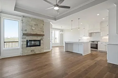 Living room and kitchen view