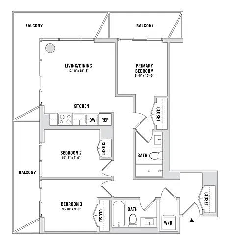 Floor plan 3 Bedroom, 2 Bathroom 3 Bed 2 Bath 3