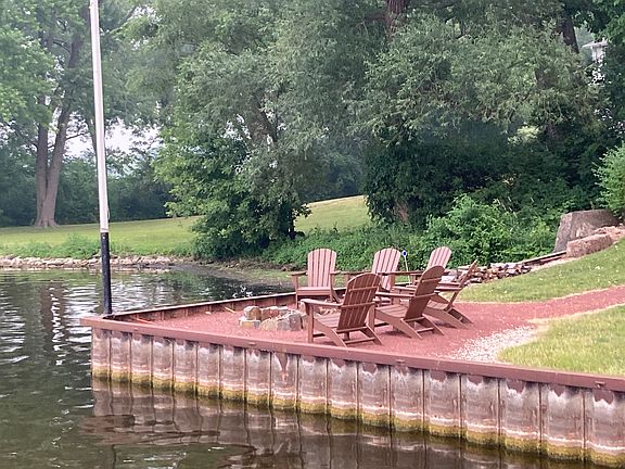 View of fire pit from water