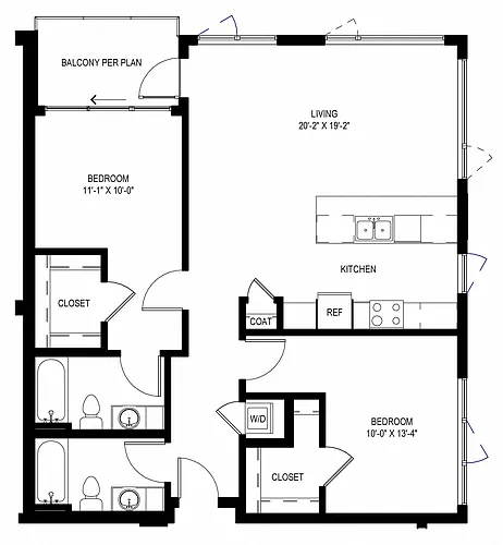 Floor plan Two Bedroom C7