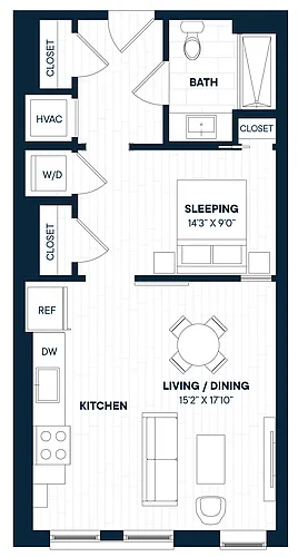 Floor plan Studio-S18c