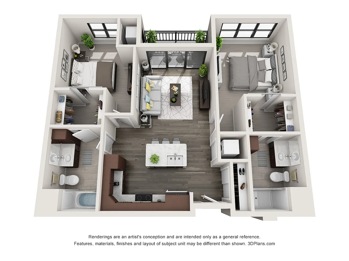 Floor plan Crystal 2 Bed, 2 Bath