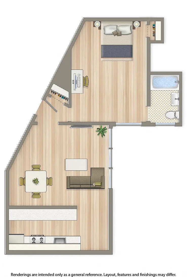 Floor plan One Bedroom H