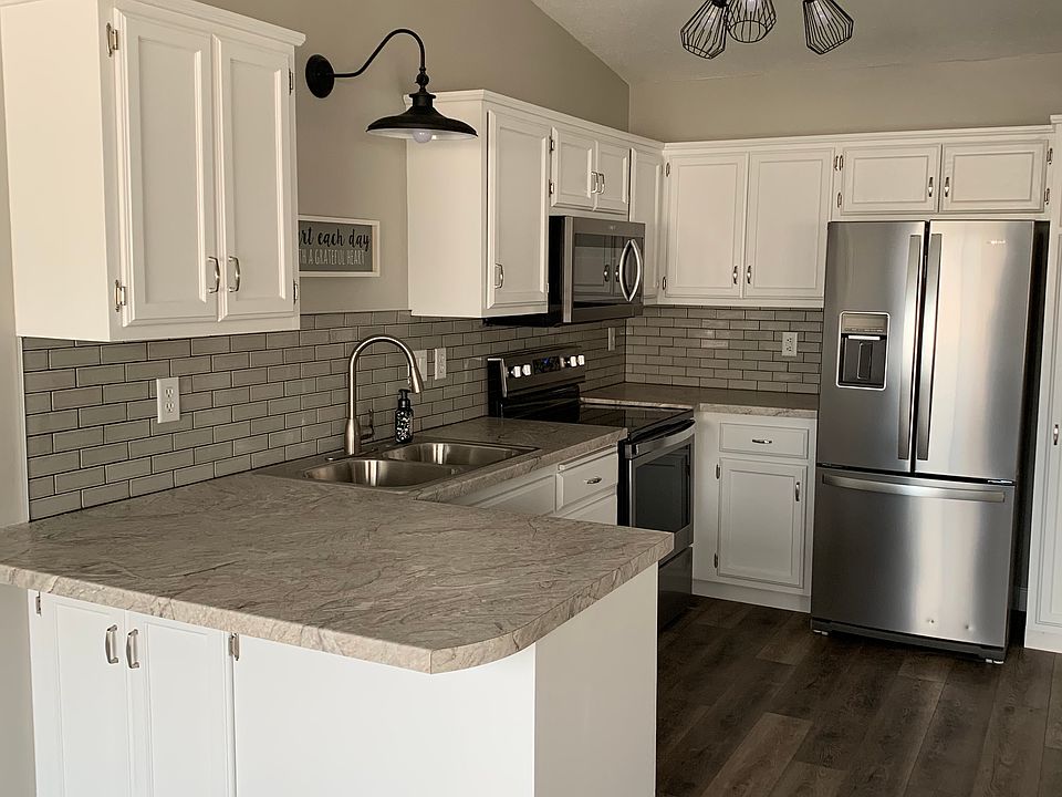 White painted cabinets